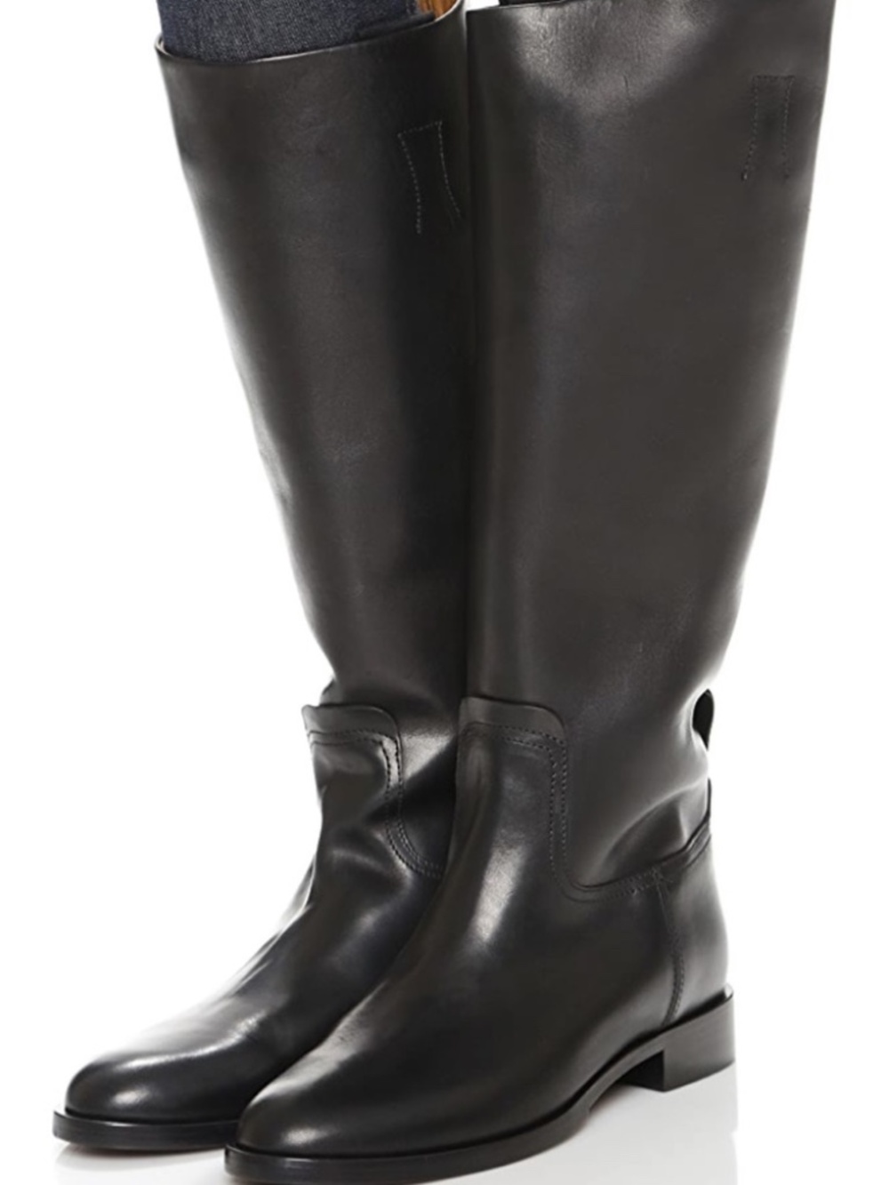 Rag & Bone Riding Boots Black Leather Knee High Made in Italy Sz EU 39 US 8.5-9